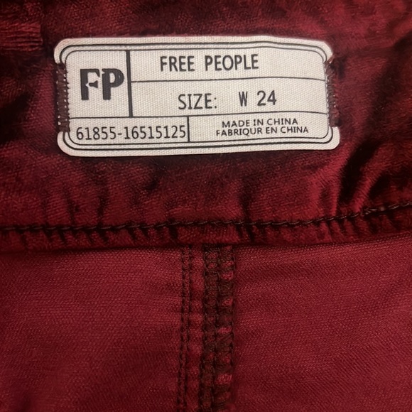 Free People Red Velvet Mini Skirt - Picture 3 of 3